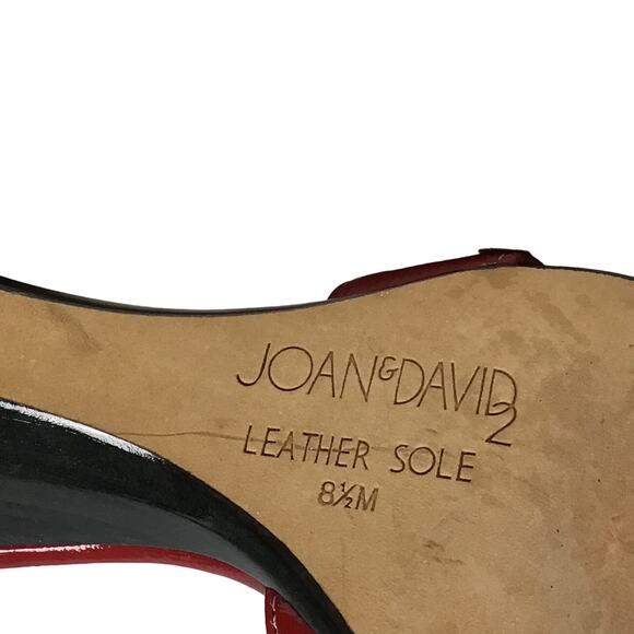 NEW Joan & David Red Patent Leather Mule Slip On Sandals sz 8 1/2 8.5 - Picture 9 of 15